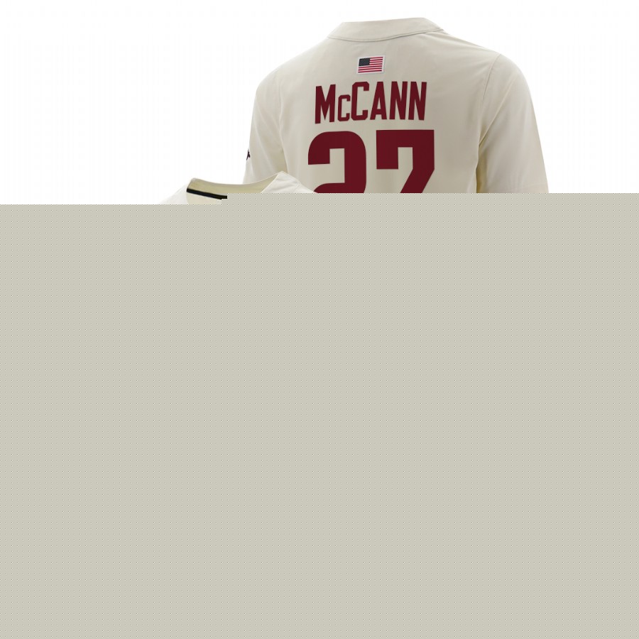 Arkansas Razorbacks James McCann Men Natural College Baseball Full-Button Jersey