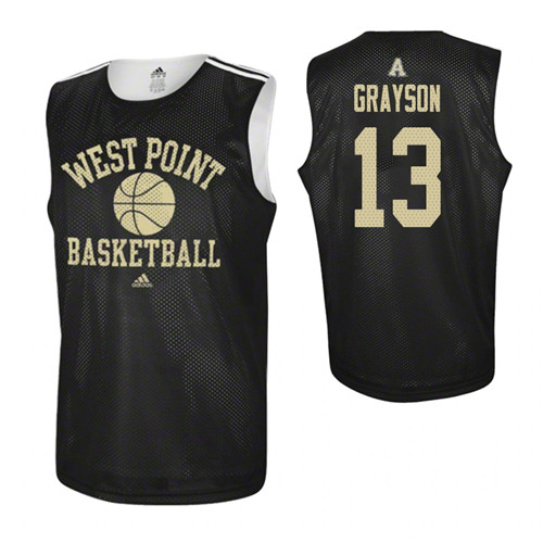 Army Black Knights #13 Lonnie Grayson College Basketball Practice Jersey Black