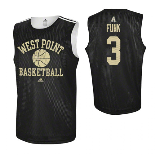 Army Black Knights #3 Tommy Funk College Basketball Practice Jersey Black