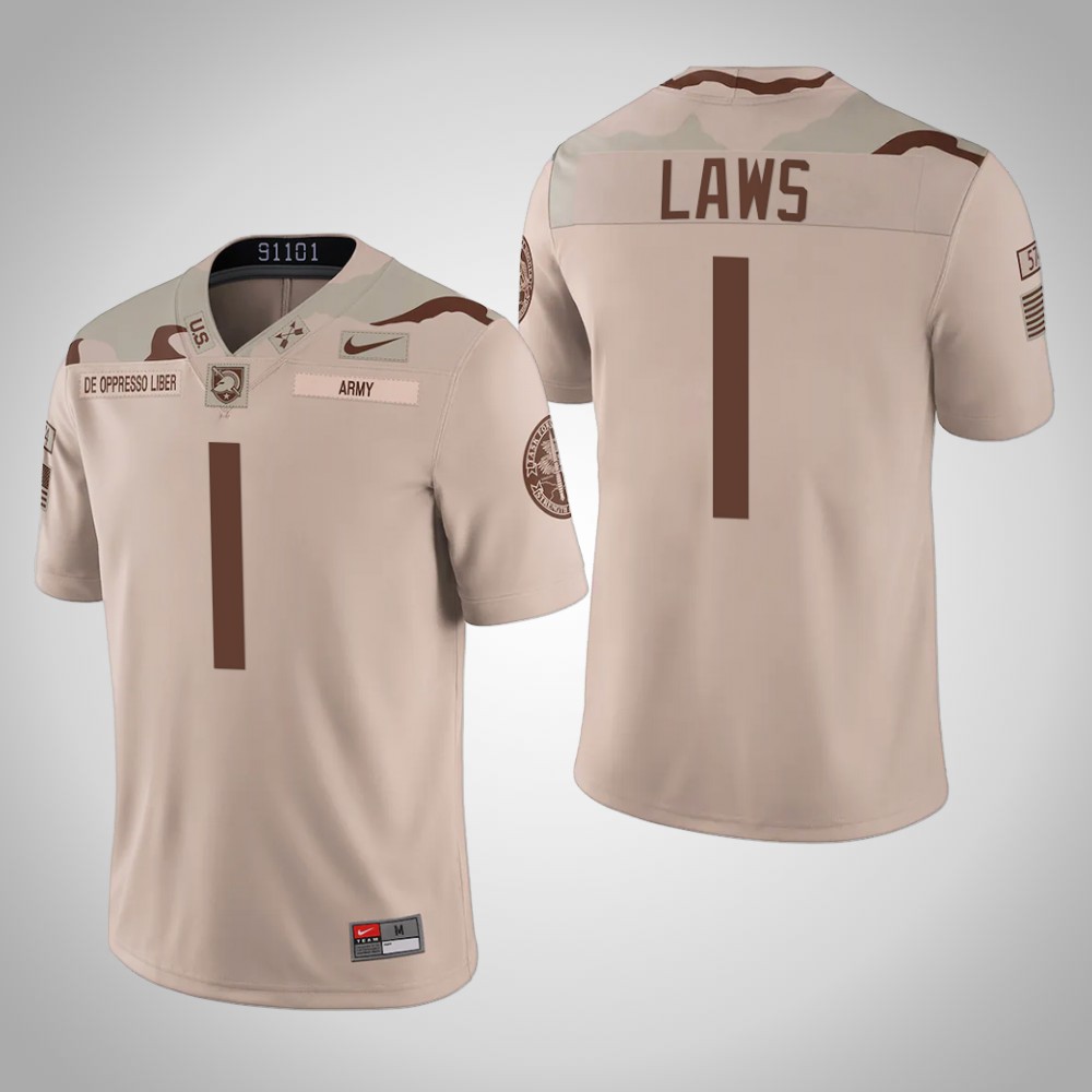 Army Black Knights 1 Jabari Laws Alternate United We Stand Jersey Oatmeal