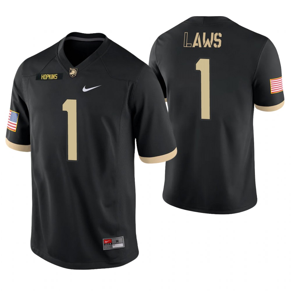 Army Black Knights 1 Jabari Laws Game College Football Jersey Black