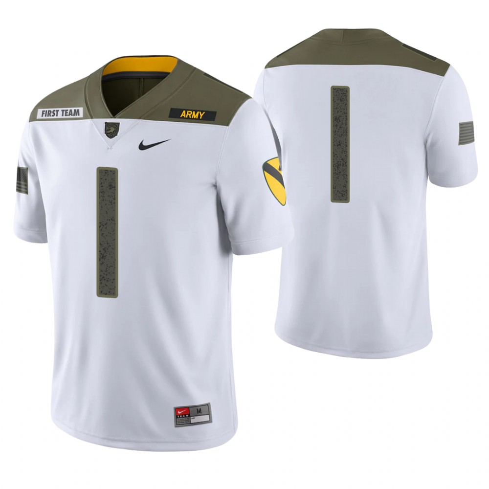 Army Black Knights 1 Jabari Laws Limited Edition 1st Cavalry Division Jersey White
