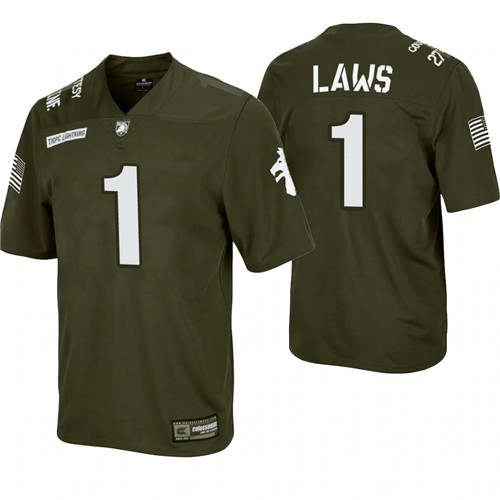 Army Black Knights 1 Jabari Laws Rivalry Football Replica Jersey Green