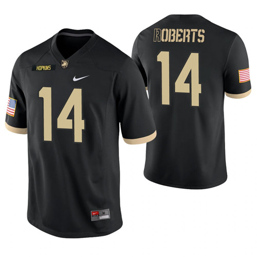 Army Black Knights 14 Michael Roberts Game College Football Jersey Black