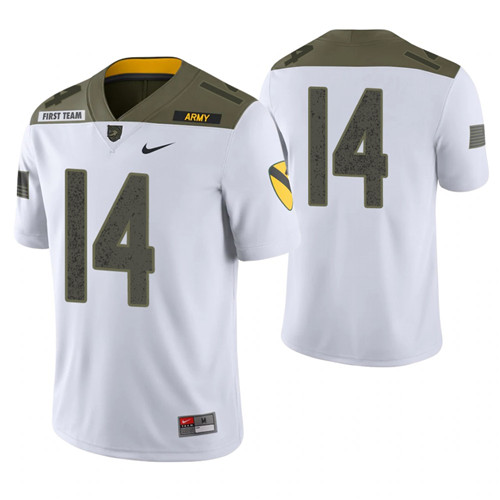 Army Black Knights 14 Michael Roberts Limited Edition 1st Cavalry Division Jersey White