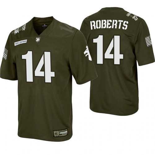Army Black Knights 14 Michael Roberts Rivalry Football Replica Jersey Green