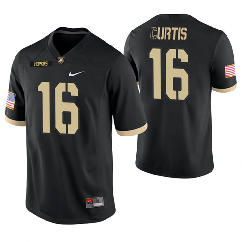 Army Black Knights 16 Alijah Curtis Game College Football Jersey Black