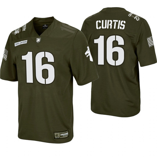 Army Black Knights 16 Alijah Curtis Rivalry Football Replica Jersey Green