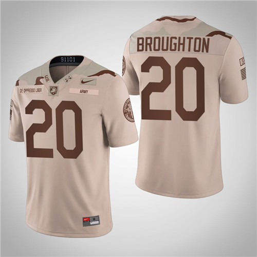 Army Black Knights 20 Marquel Broughton Alternate United We Stand Jersey Oatmeal
