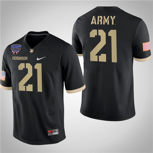Army Black Knights 21 Tyrell Robinson 2021 Armed Forces Bowl Champions Jersey Black