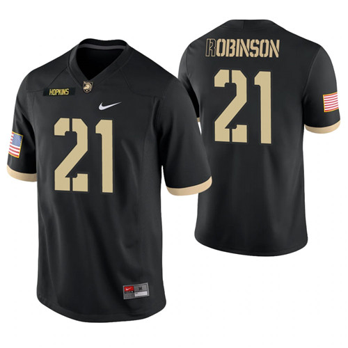 Army Black Knights 21 Tyrell Robinson Game College Football Jersey Black