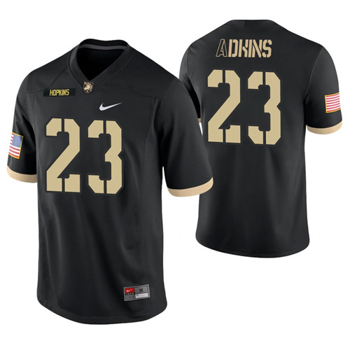 Army Black Knights 23 Anthony Adkins Game College Football Jersey Black