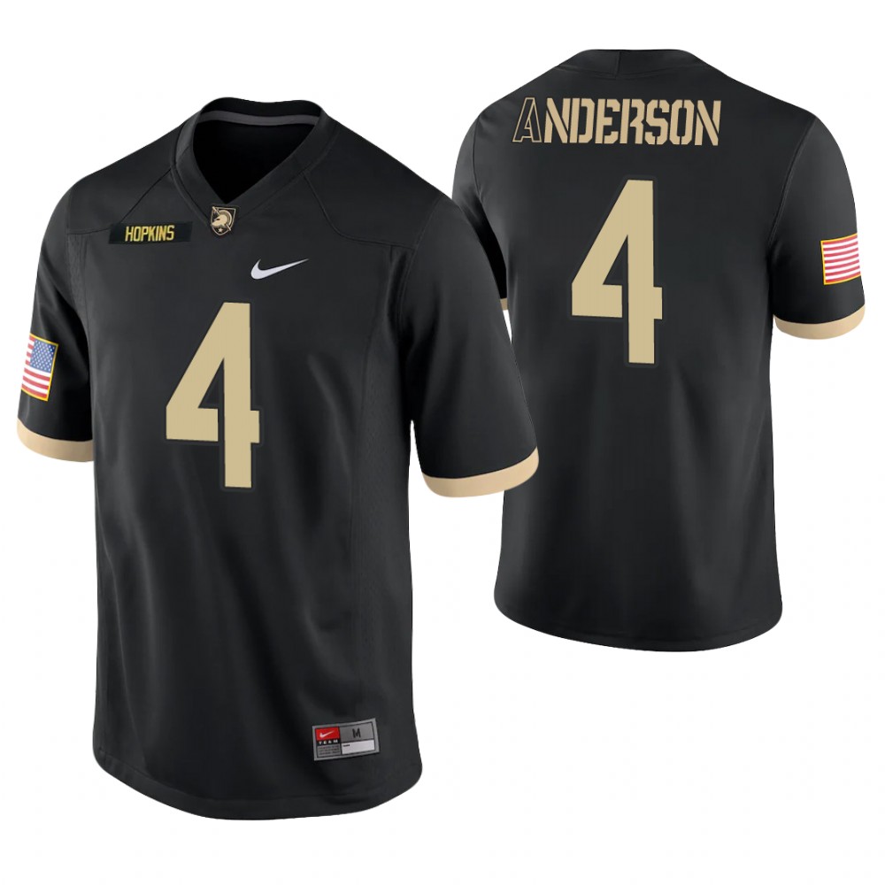 Army Black Knights 4 Christian Anderson Game College Football Jersey Black
