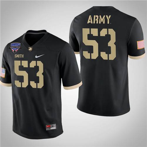 Army Black Knights 53 Arik Smith 2021 Armed Forces Bowl Champions Jersey Black