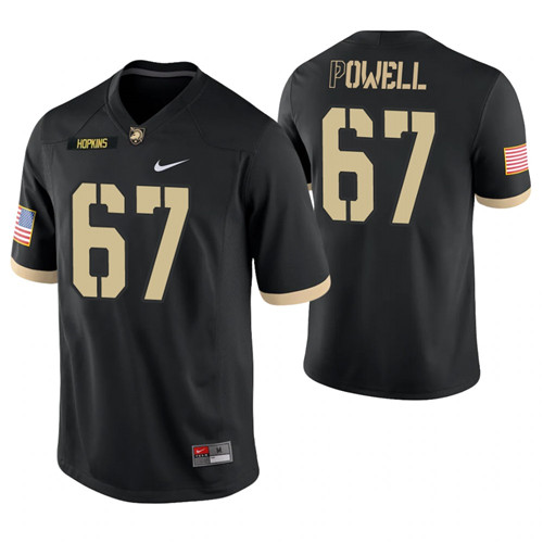 Army Black Knights 67 Dean Powell Game College Football Jersey Black