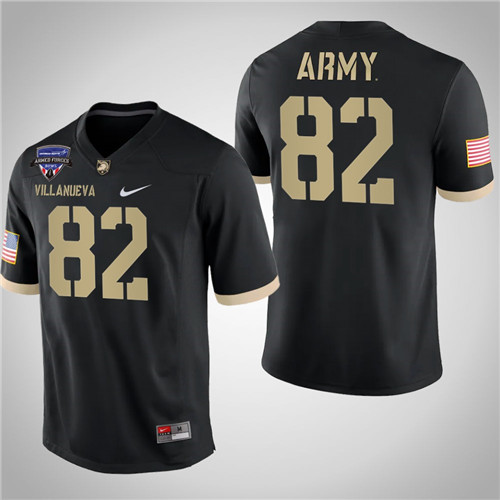 Army Black Knights 82 Alejandro Villanueva 2021 Armed Forces Bowl Champions Jersey Black