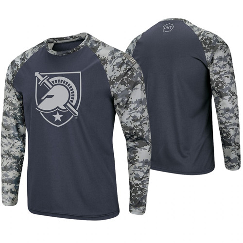 Army Black Knights Charcoal Camo OHT Military Appreciation Digi Camo Raglan Long Sleeve T-Shirt