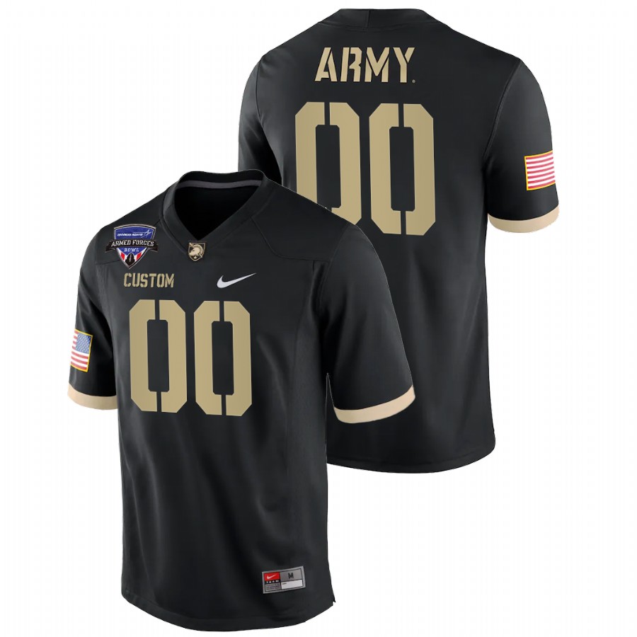 Army Black Knights Custom 2021 Armed Forces Bowl Champions Black Jersey