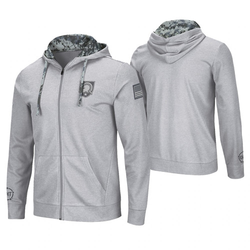 Army Black Knights Heathered Gray OHT Military Appreciation Waffle Knit Hoodie