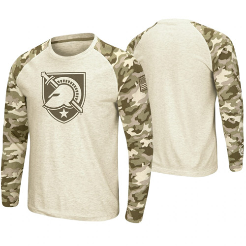 Army Black Knights Oatmeal OHT Military Appreciation Desert Camo Raglan Long Sleeve T-Shirt