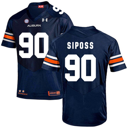 Arryn Siposs Auburn Tigers Men's Jersey - #90 NCAA Navy Blue Stitched Authentic