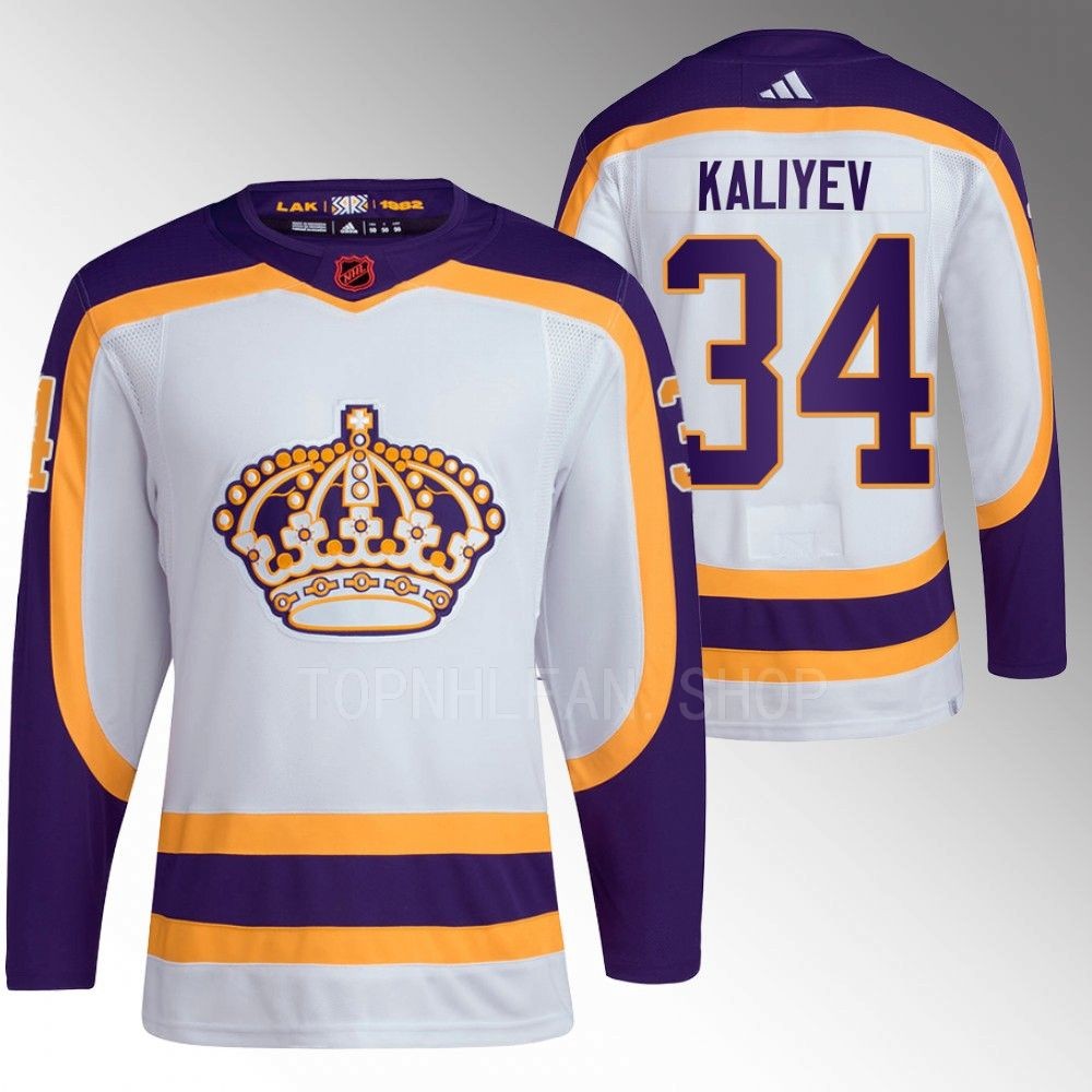 Arthur Kaliyev 2022 Los Angeles Kings White Reverse Retro 2.0 Authentic Primegreen Jersey