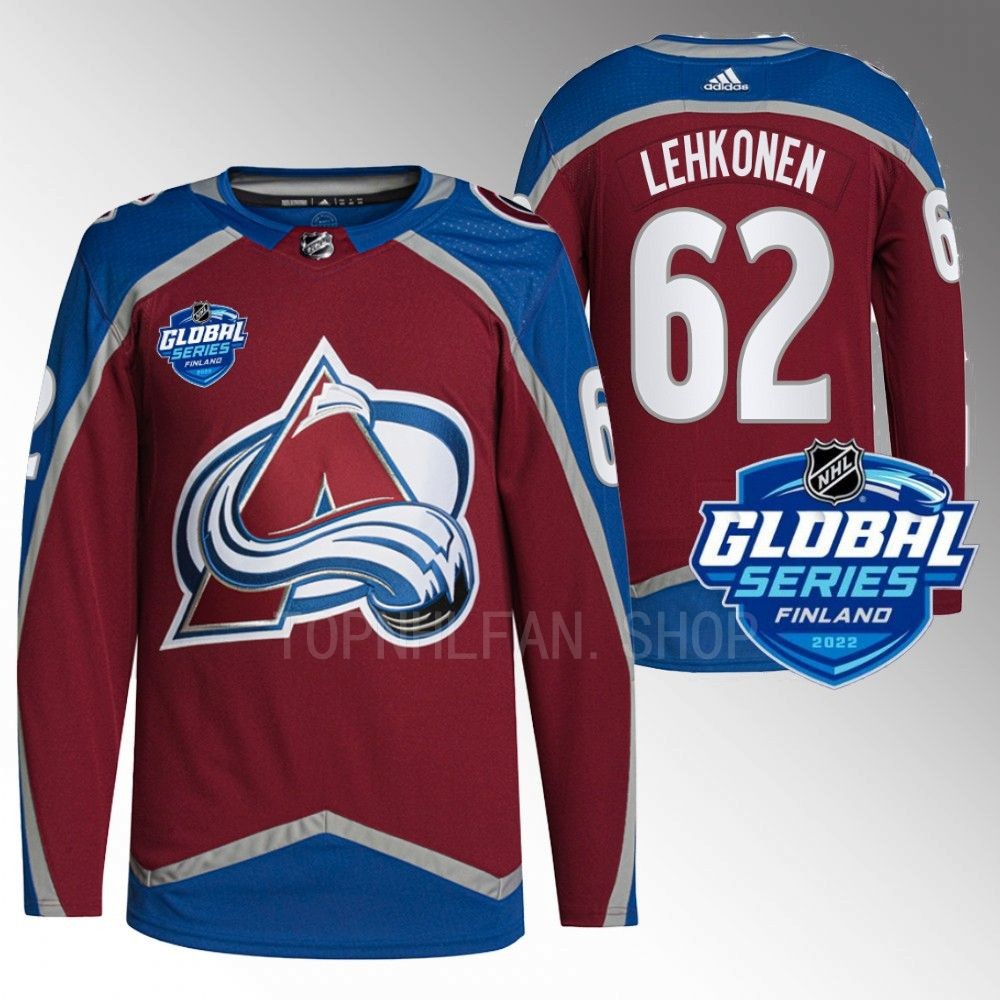 Artturi Lehkonen Colorado Avalanche Burgundy 2022 NHL Global Series Authentic Jersey