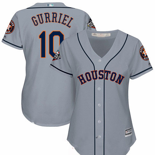Astros #10 Yuli Gurriel Grey Road 2019 World Series Bound Women's Stitched Baseball Jersey