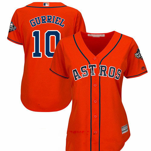 Astros #10 Yuli Gurriel Orange Alternate 2019 World Series Bound Women's Stitched Baseball Jersey