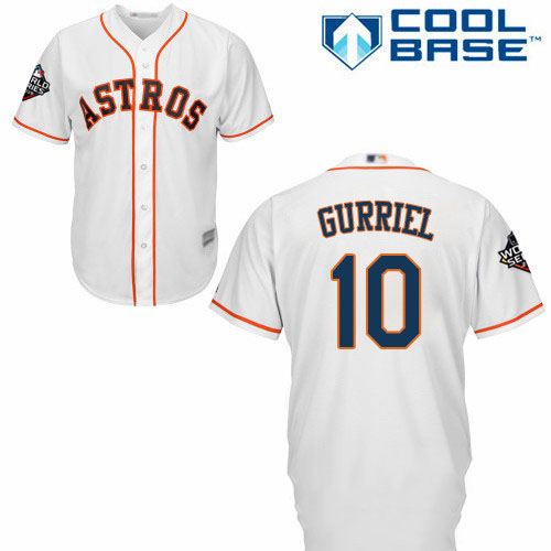 Astros #10 Yuli Gurriel White Cool Base 2019 World Series Bound Stitched Youth Baseball Jersey
