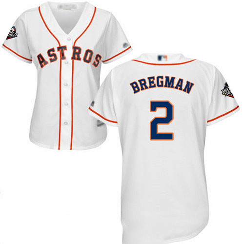 Astros #2 Alex Bregman White Home 2019 World Series Bound Women's Stitched Baseball Jersey