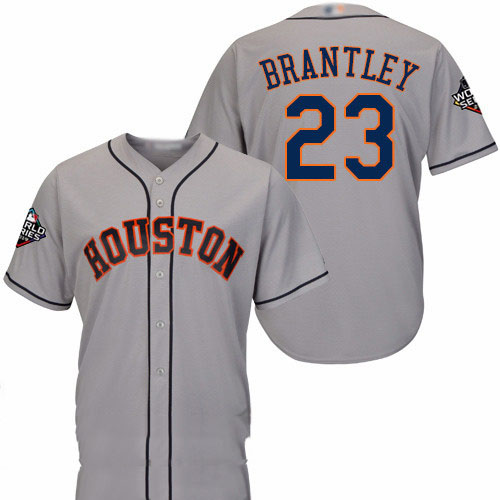 Astros #23 Michael Brantley Grey New Cool Base 2019 World Series Bound Stitched Baseball Jersey