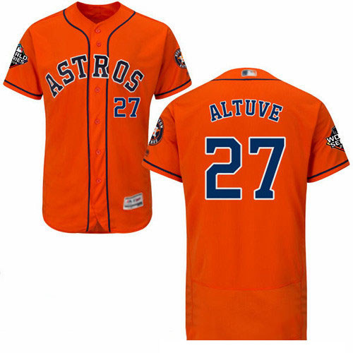 Astros #27 Jose Altuve Orange Flexbase Authentic Collection 2019 World Series Bound Stitched Baseball Jersey
