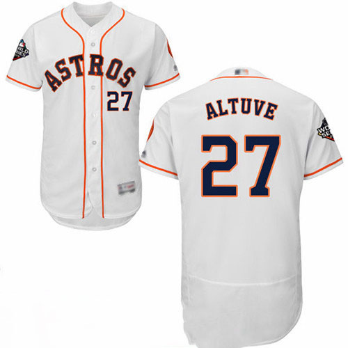 Astros #27 Jose Altuve White Flexbase Authentic Collection 2019 World Series Bound Stitched Baseball Jersey