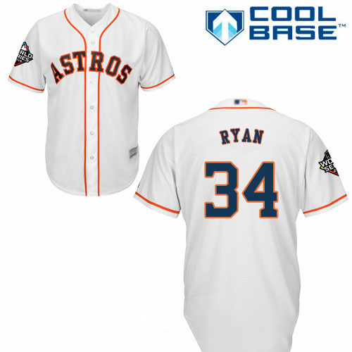 Astros #34 Nolan Ryan White Cool Base 2019 World Series Bound Stitched Youth Baseball Jersey