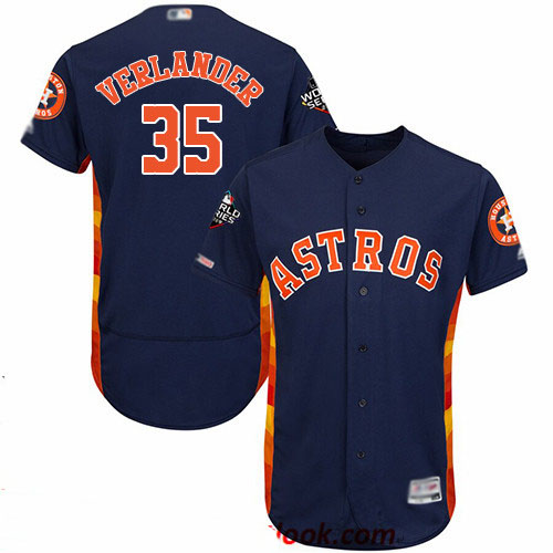 Astros #35 Justin Verlander Navy Blue Flexbase Authentic Collection 2019 World Series Bound Stitched Baseball Jersey