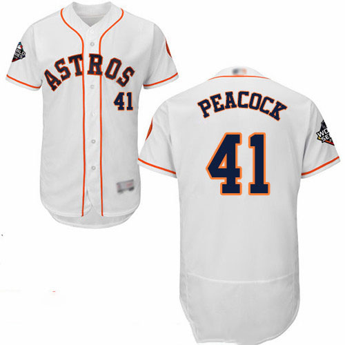 Astros #41 Brad Peacock White Flexbase Authentic Collection 2019 World Series Bound Stitched Baseball Jersey