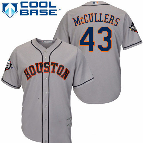 Astros #43 Lance McCullers Grey Cool Base 2019 World Series Bound Stitched Youth Baseball Jersey