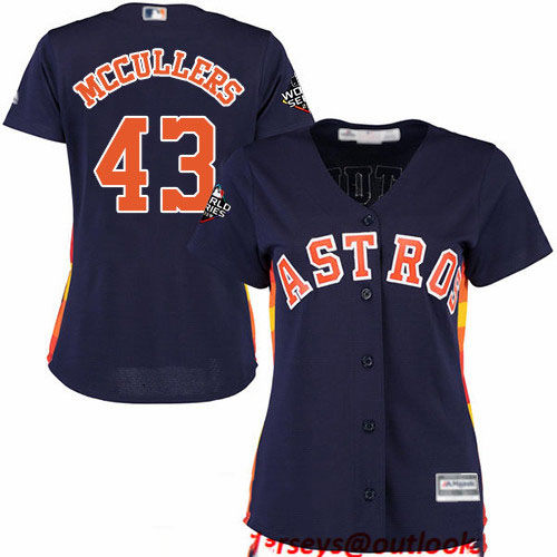 Astros #43 Lance McCullers Navy Blue Alternate 2019 World Series Bound Women's Stitched Baseball Jersey