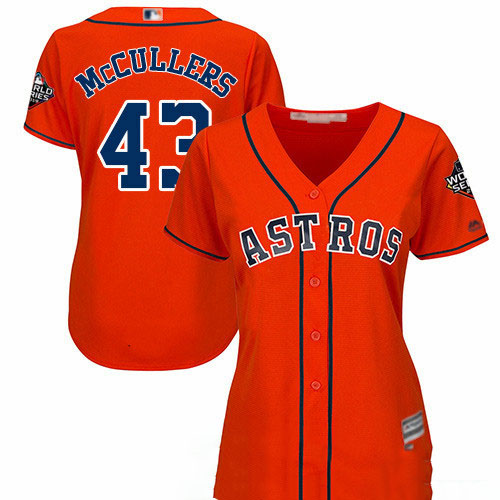 Astros #43 Lance McCullers Orange Alternate 2019 World Series Bound Women's Stitched Baseball Jersey