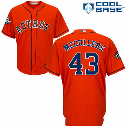 Astros #43 Lance McCullers Orange Cool Base 2019 World Series Bound Stitched Youth Baseball Jersey