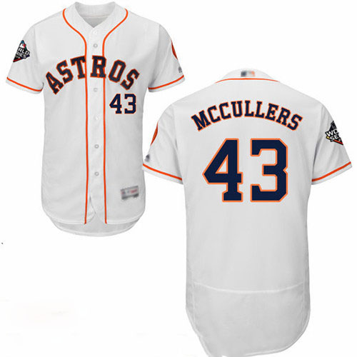 Astros #43 Lance McCullers White Flexbase Authentic Collection 2019 World Series Bound Stitched Baseball Jersey
