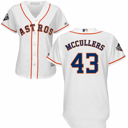 Astros #43 Lance McCullers White Home 2019 World Series Bound Women's Stitched Baseball Jersey