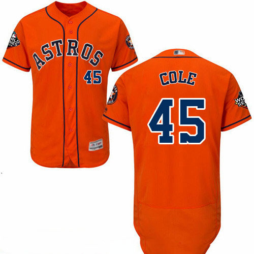 Astros #45 Gerrit Cole Orange Flexbase Authentic Collection 2019 World Series Bound Stitched Baseball Jersey