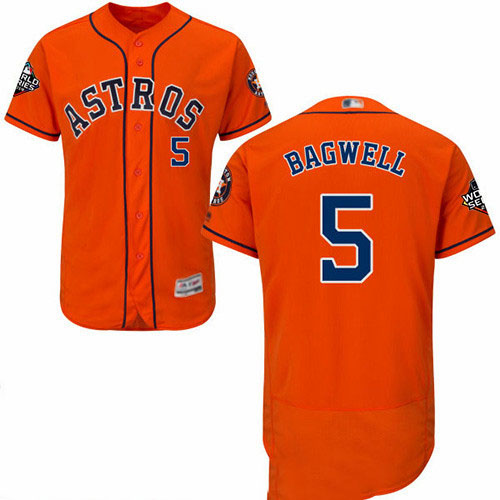Astros #5 Jeff Bagwell Orange Flexbase Authentic Collection 2019 World Series Bound Stitched Baseball Jersey