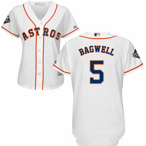 Astros #5 Jeff Bagwell White Home 2019 World Series Bound Women's Stitched Baseball Jersey