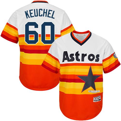 Astros #60 Dallas Keuchel White Orange Cooperstown Stitched Youth MLB Jersey