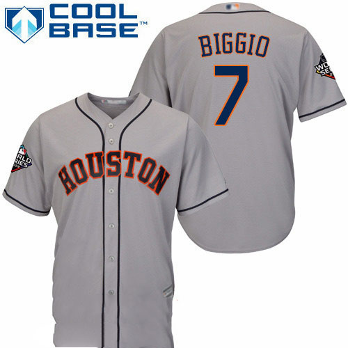 Astros #7 Craig Biggio Grey Cool Base 2019 World Series Bound Stitched Youth Baseball Jersey