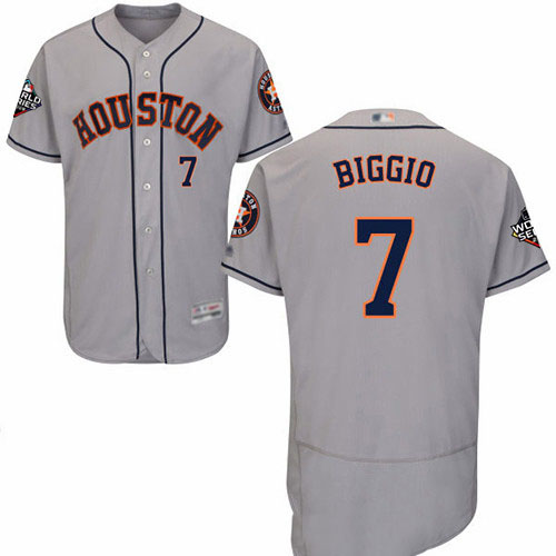 Astros #7 Craig Biggio Grey Flexbase Authentic Collection 2019 World Series Bound Stitched Baseball Jersey