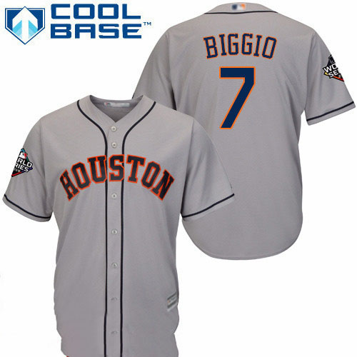 Astros #7 Craig Biggio Grey New Cool Base 2019 World Series Bound Stitched Baseball Jersey